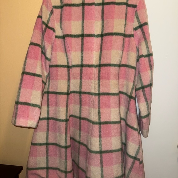 Hell Bunny Pink and Green Plaid Teddy Jacket - Picture 2 of 3